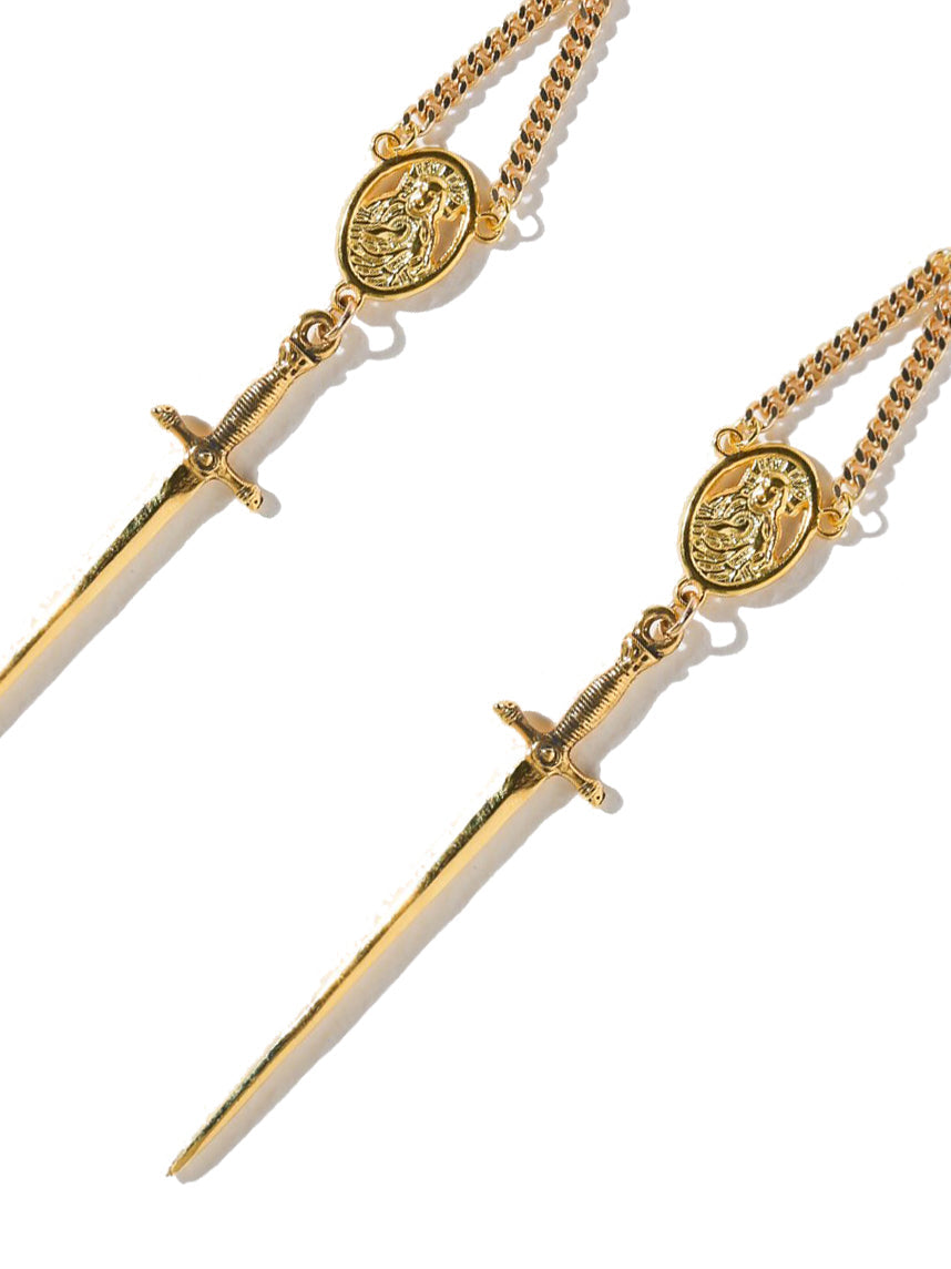 The Amparo Rosary Earrings - Gold